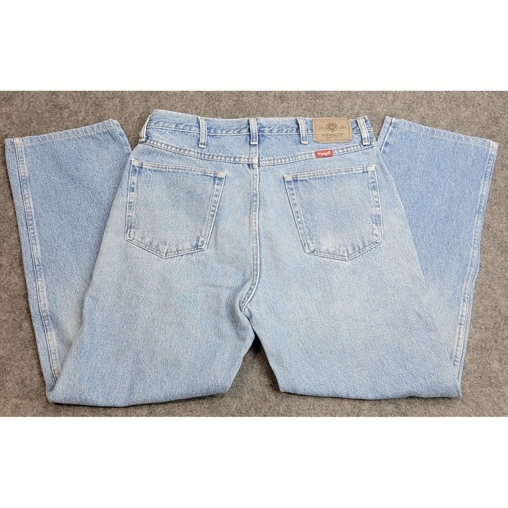 Wrangler Jeans Mens 35x32 Blue Premium Denim Western Cowboy Streetwear Comfort